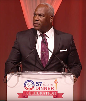 Lawrence Duncan speaking at the Montgomery County Chamber of Commerce Celebration Dinner